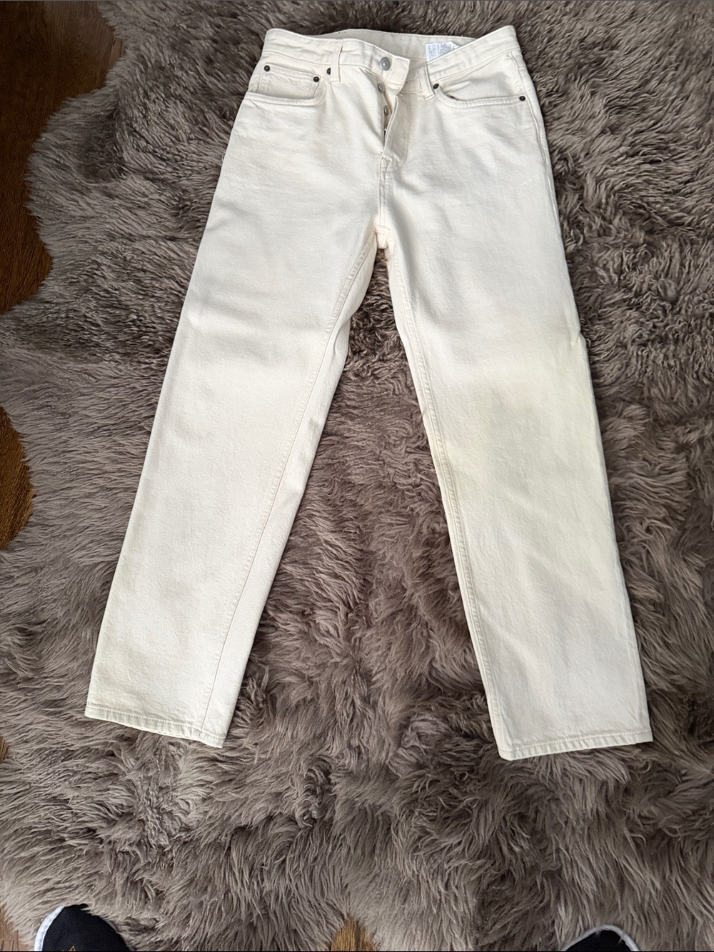 Zara Men's Cream Straight Jeans